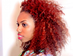 Frowzy Red Curly Two Tone Dyed Hairstyles