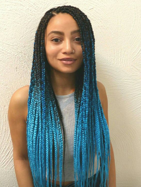 Box Braids with Color in The Back New Natural Hairstyles