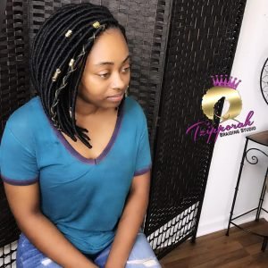 Medium Faux Locs with Beads 