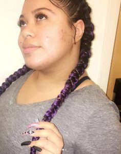 Easy Braids with Purple Color Hair