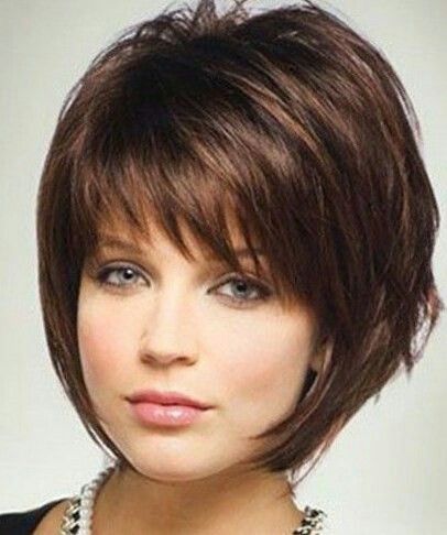 | short hairstyles for round faces with double chin 2017