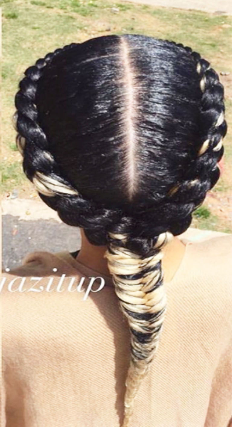 2 Goddess Braids to the Side  New Natural Hairstyles