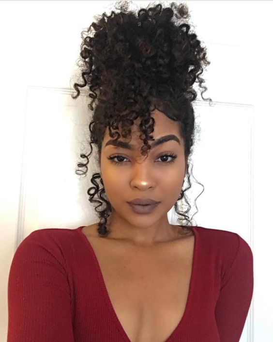 Faux Bun and Curly Bang Ideas for Natural Hair – New 