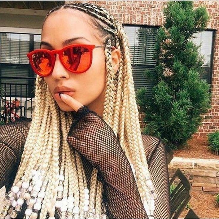 Blonde Goddess Braids with Beads