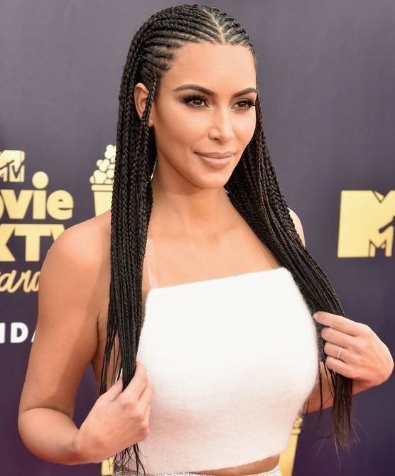 Middle Parted Amazing Braids Hairstyle