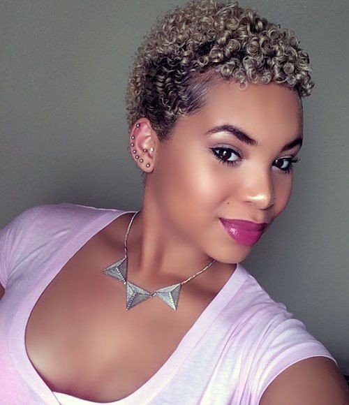 African+American+short+curly+hairstyle+with+blonde+highlights