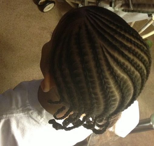 Little boy cornrow braids