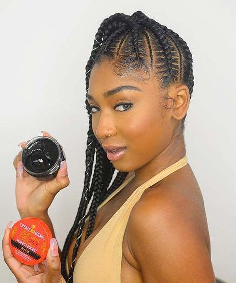 Side Cornrows and Ponytail