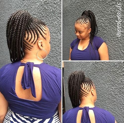 Side Cornrows and Ponytail