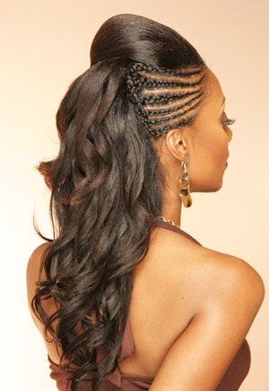 The natural hair with SIde Cornrows