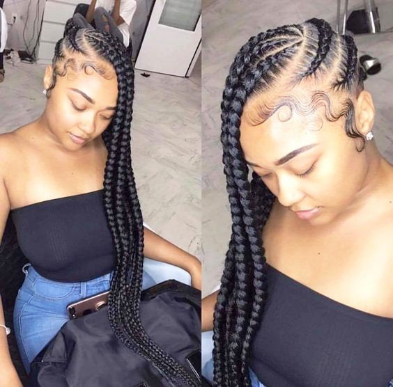 Long Braided Side COrnrows