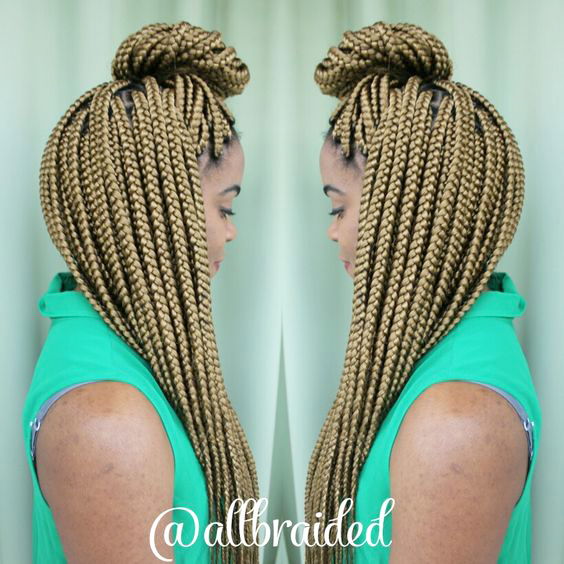 Knots at the Front with Blond Box Braids