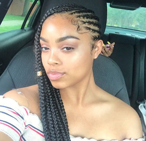 Side COrnrows with Beads