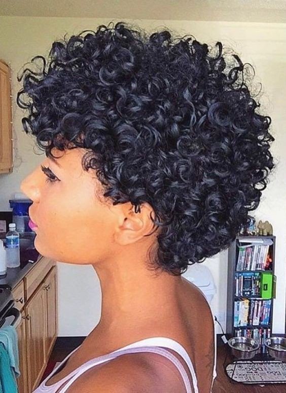 African American Short Curly Hair Honey brown hair color african 
