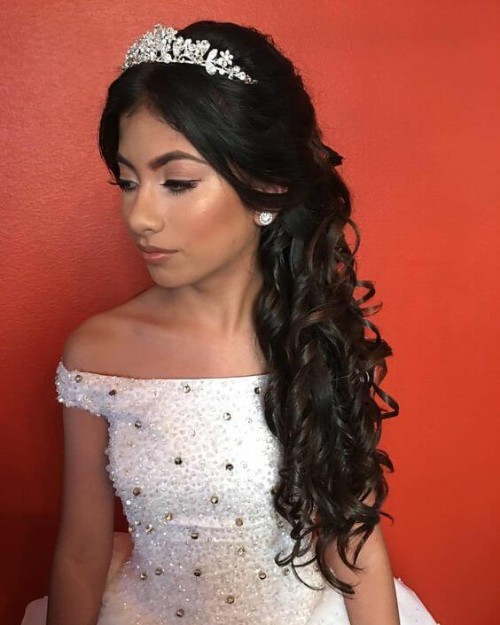 Cute Quinceanera Hairstyles with Crown | New Natural ...