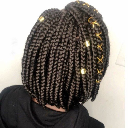 Bob Braids In Golden Jewels