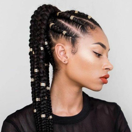 Ponytail Braids And Jewels Setup
