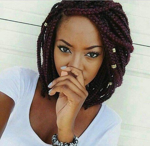 Deep Brown Twist Hair with Beads