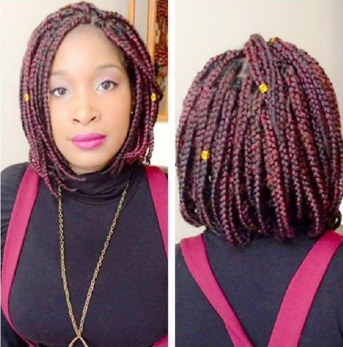 Pinkish Black Twist And Beads Combination