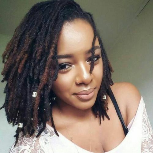 Shoulder Length Dread Hairstyle for Black Women