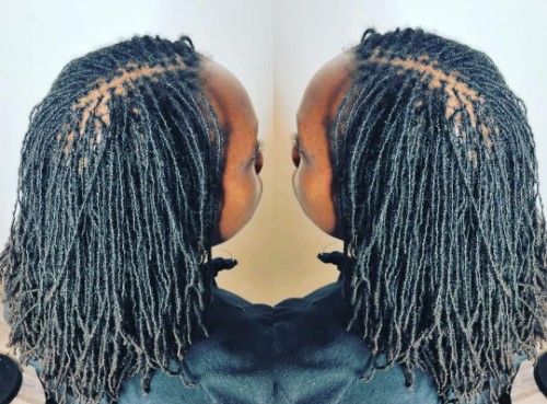 Middle Lined locs Hairstyle