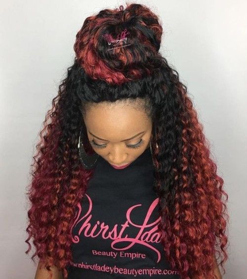 Up do Queen On Colorful Curly Hair