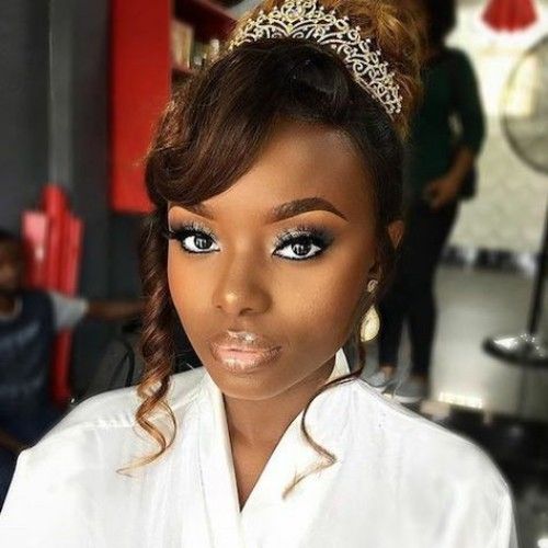 Crowned Hairstyles for Black Quinceanera