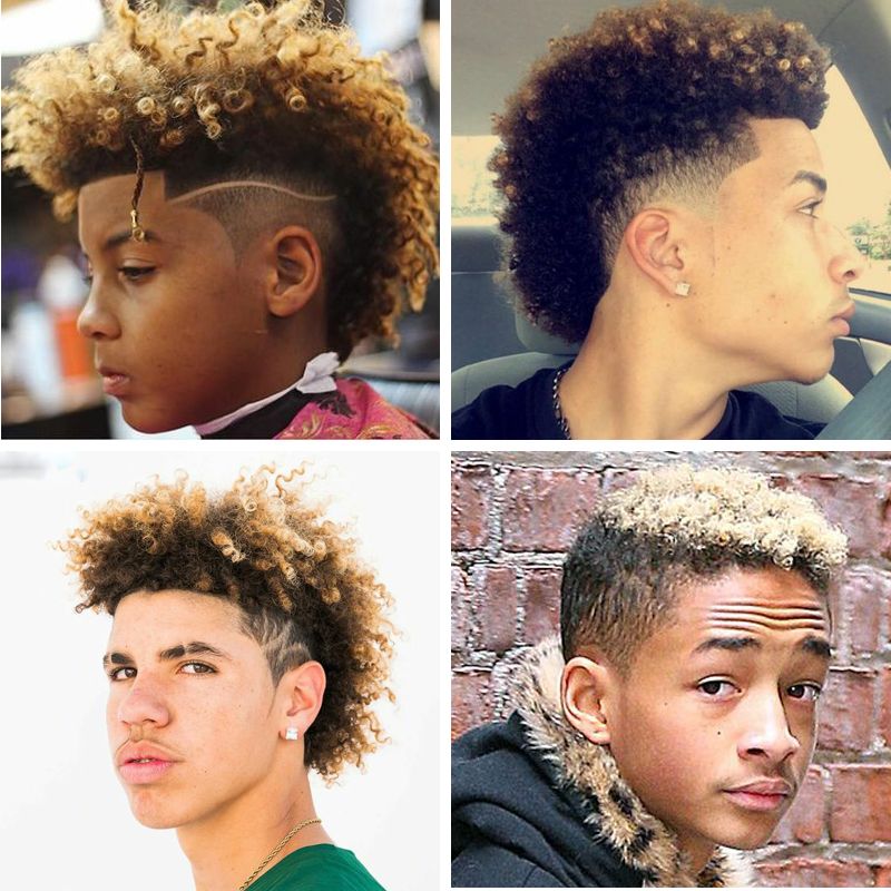 Blonde Curls with Low Fade