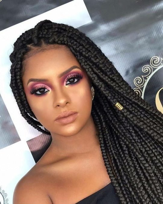 Thick Box Braids with Beads