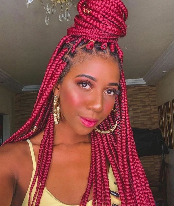 Red Braids Updo