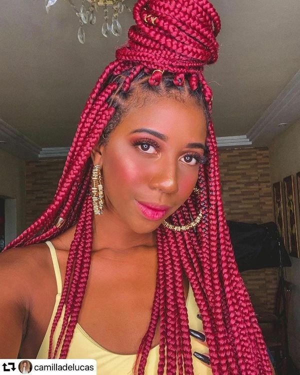 Red Braids Updo