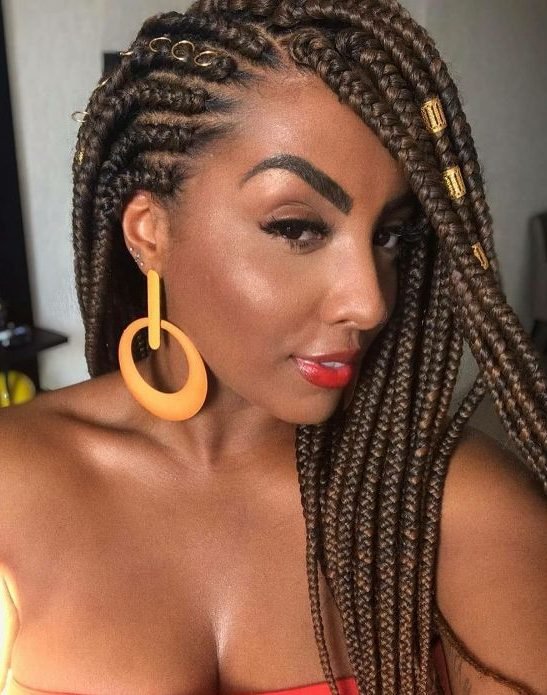 Box Braids with Beads