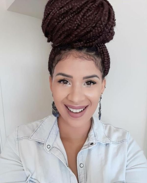 Box Braids High Bun