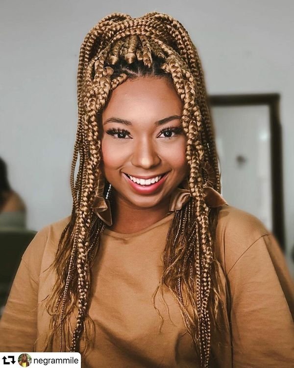 Golden Braids Half Ponytail