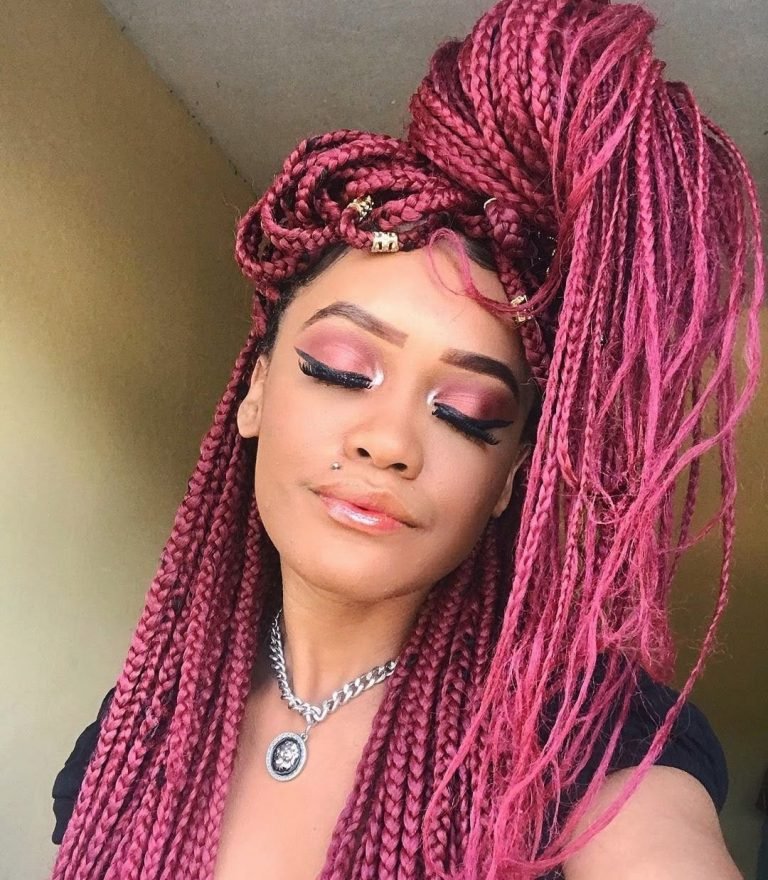 25 Breathtaking Burgundy Box Braids That Really Impress - New Natural ...