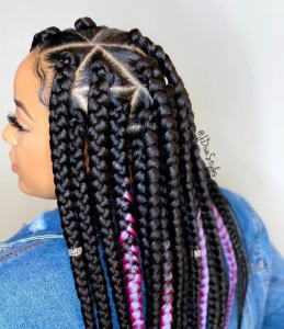 triangle box braids