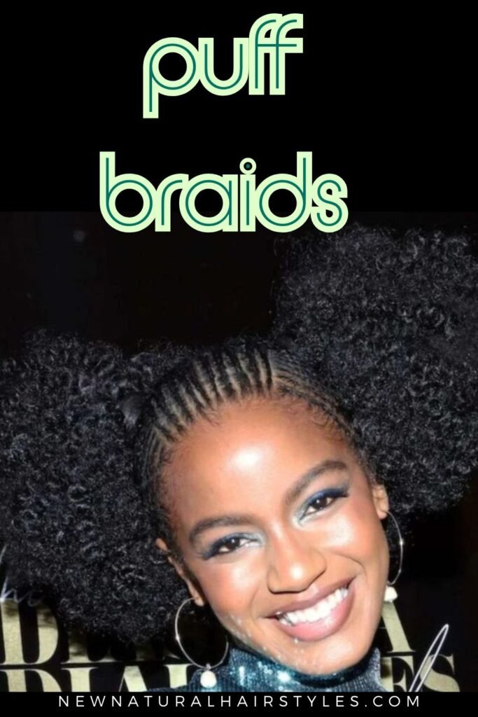 Puff Hairstyles for Black Women with Braids